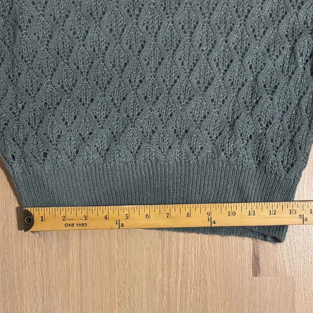 H&M Sage Green Lace Knit Crewneck Sweater -214sku